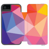 Kleurrijk Abstract driehoekspatroon Incipio iPhone Portemonnee Hoesje (Agenda Open)