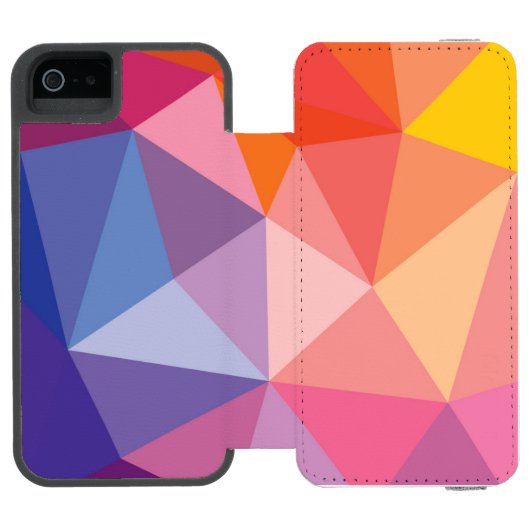 Kleurrijk Abstract driehoekspatroon Incipio iPhone Portemonnee Hoesje (Agenda Open)