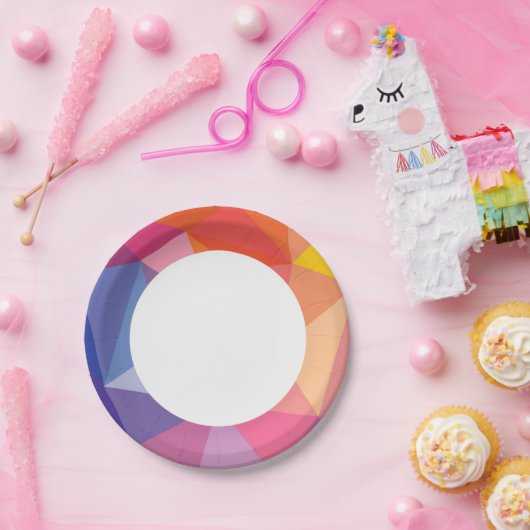 Kleurrijk Abstract driehoekspatroon Papieren Bordje (Feest)