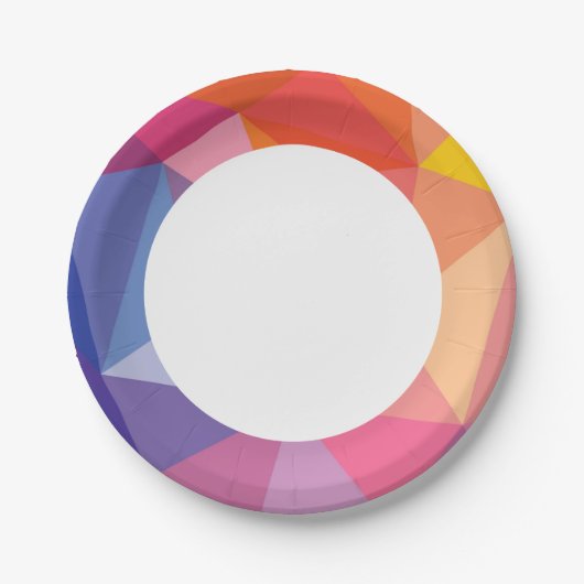 Kleurrijk Abstract driehoekspatroon Papieren Bordje (Voorkant)