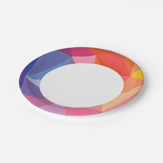 Kleurrijk Abstract driehoekspatroon Papieren Bordje (Gekanteld)