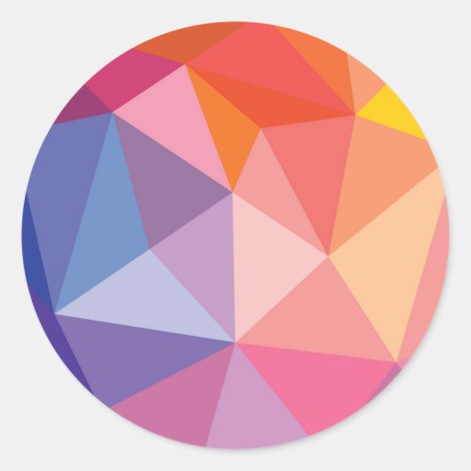 Kleurrijk Abstract driehoekspatroon Ronde Sticker (Voorkant)