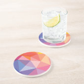 Kleurrijk Abstract driehoekspatroon Zandsteen Onderzetter (Zijkant)