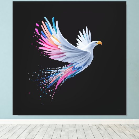 Kleurrijk Abstract Eagle Design Canvas Afdruk (Insitu (Houten vloer))