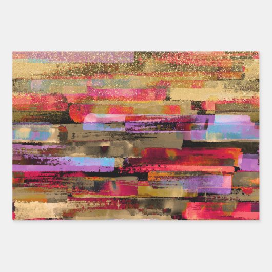 kleurrijk Abstract en glitters Inpakpapier Vel (Voorkant 2)