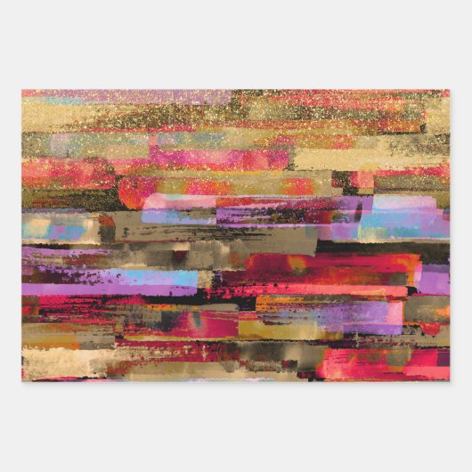 kleurrijk Abstract en glitters Inpakpapier Vel (Voorkant)