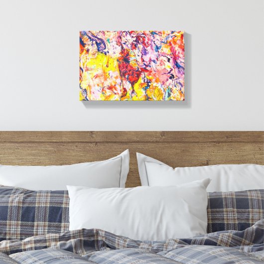 Kleurrijk Abstract expressionisme SchilderCanvas P Canvas Afdruk (Insitu (Slaapkamer))