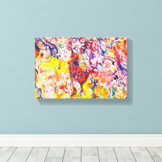 Kleurrijk Abstract expressionisme SchilderCanvas P Canvas Afdruk (Insitu (Houten vloer))