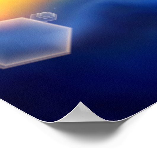 Kleurrijk Abstract Fantasy Skyscape met Sunrise Poster (Hoek)