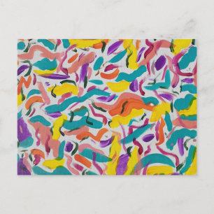 Kleurrijk Abstract Feestdruk Briefkaart