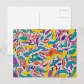 Kleurrijk Abstract Feestdruk Briefkaart (Voorkant / Achterkant)