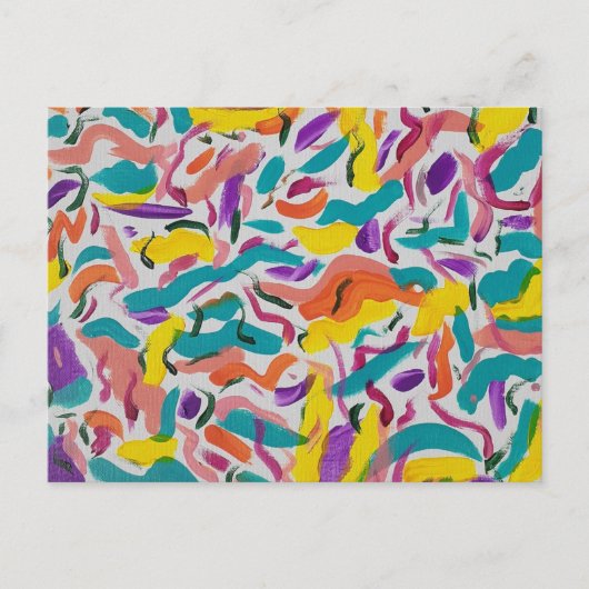 Kleurrijk Abstract Feestdruk Briefkaart (Voorkant)