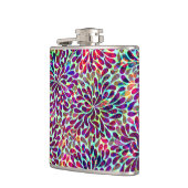 Kleurrijk Abstract Floral design Heupfles (Links)