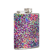 Kleurrijk Abstract Floral design Heupfles (Rechts)