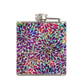 Kleurrijk Abstract Floral design Heupfles (Achterkant)