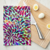 Kleurrijk Abstract Floral design Theedoek (Quarter Fold)