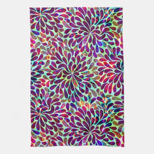 Kleurrijk Abstract Floral design Theedoek (Verticaal)