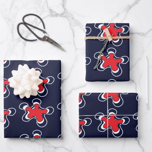 Kleurrijk Abstract Floral Patroon Inpakpapier Vel (Voorkant)