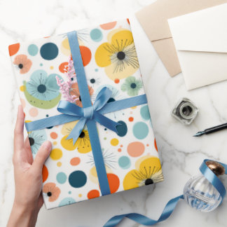 Kleurrijk Abstract Floral Pattern Wrapping Design Cadeaupapier