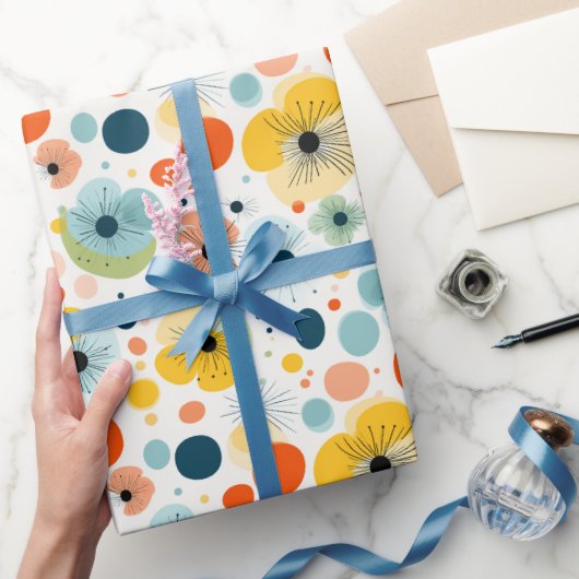 Kleurrijk Abstract Floral Pattern Wrapping Design Cadeaupapier (Geschenken)