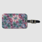 kleurrijk abstract Floral, roze, groen Bagagelabel (Voorkant (horizontaal))
