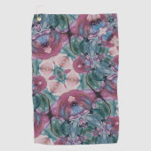 kleurrijk abstract Floral, roze, groen Golfhanddoek (Voorkant)