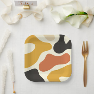 kleurrijk Abstract geel Zwart En Wit Papieren Bordje