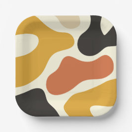 kleurrijk Abstract geel Zwart En Wit Papieren Bordje