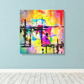 Kleurrijk Abstract Geometrisch Abstract landschap Canvas Afdruk (Insitu (Houten vloer))