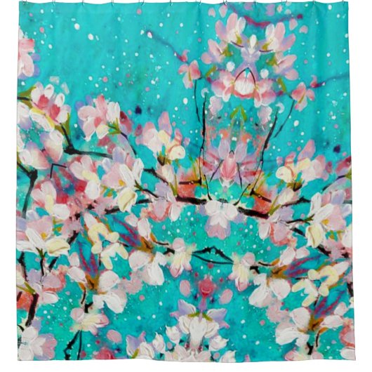 Kleurrijk Abstract geometrisch achtergrondpatroon Douchegordijn (Voorkant)