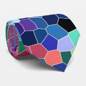 Kleurrijk Abstract geometrisch mozaïekpatroon 2 Stropdas (Opgerold)