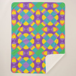 Kleurrijk abstract geometrisch ontwerp met vette v sherpa deken
