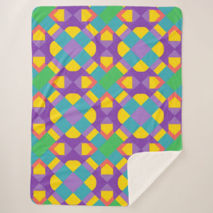 Kleurrijk abstract geometrisch ontwerp met vette v sherpa deken
