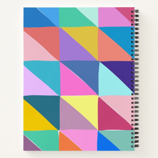 Kleurrijk Abstract geometrisch patchwork, geperson Notitieboek (Achterkant)