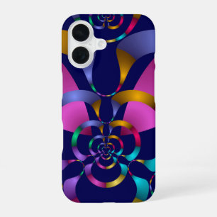 Kleurrijk Abstract geometrisch patroon 70s iPhone 16 Hoesje