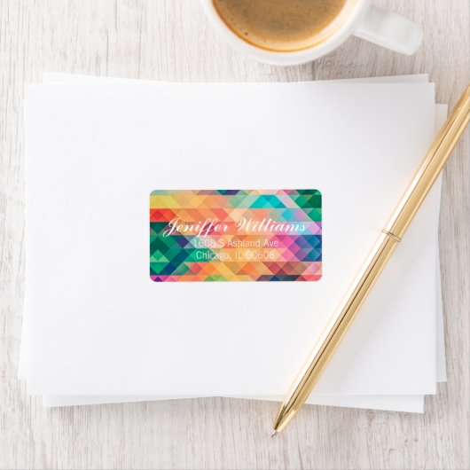 Kleurrijk Abstract geometrisch patroon Etiket (Insitu)