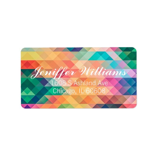 Kleurrijk Abstract geometrisch patroon Etiket (Voorkant)