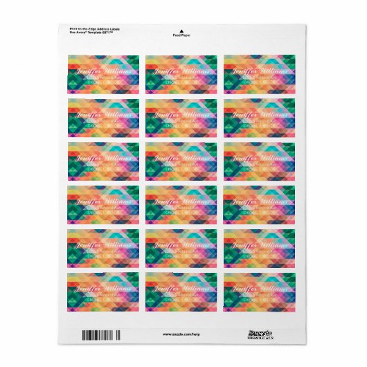 Kleurrijk Abstract geometrisch patroon Etiket (Full Sheet)