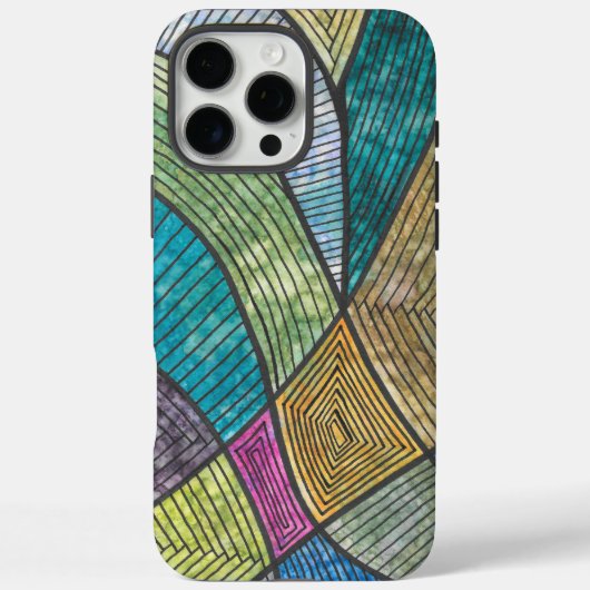 Kleurrijk Abstract Geometrisch Patroon Gebogen Lij Case-Mate iPhone Case (Achterkant)
