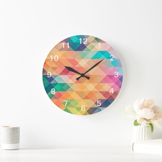 Kleurrijk Abstract geometrisch patroon Grote Klok (Huis)