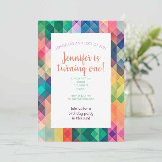 Kleurrijk Abstract geometrisch patroon. Kaart (Staand voorkant)