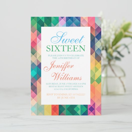 Kleurrijk abstract geometrisch patroon. kaart (Staand voorkant)