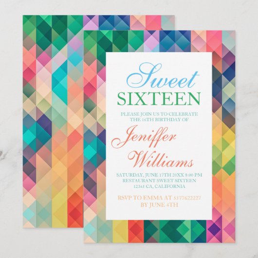 Kleurrijk abstract geometrisch patroon.            kaart (Voorkant / Achterkant)