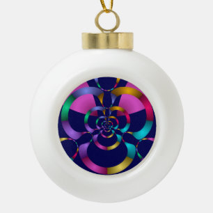 Kleurrijk Abstract geometrisch patroon Keramische Bal Ornament