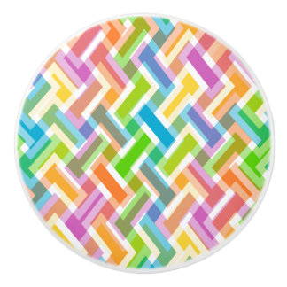 Kleurrijk Abstract Geometrisch Patroon Keramische Knop