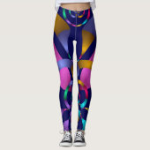 Kleurrijk Abstract geometrisch patroon Leggings (Voorkant)