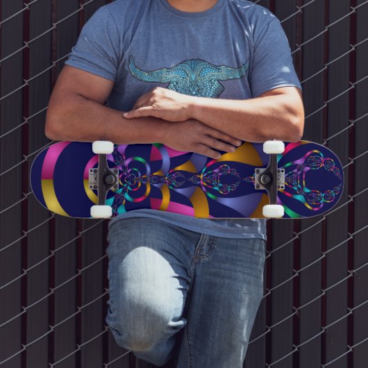 Kleurrijk Abstract geometrisch patroon Persoonlijk Skateboard (Buiten 3)