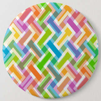 Kleurrijk Abstract Geometrisch Patroon Ronde Button 6,0 Cm