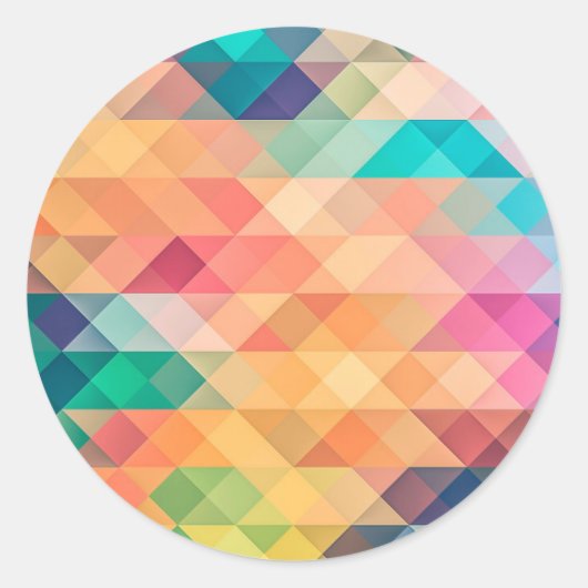 Kleurrijk Abstract geometrisch patroon Ronde Sticker (Voorkant)