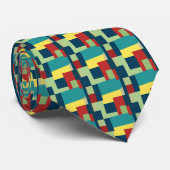 Kleurrijk Abstract geometrisch patroon Stropdas (Opgerold)